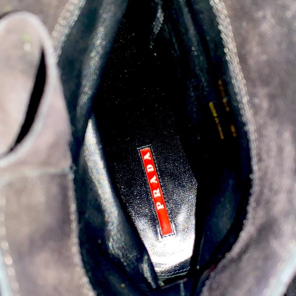 Prada Black sueded wedge booties - Picture 2 of 8